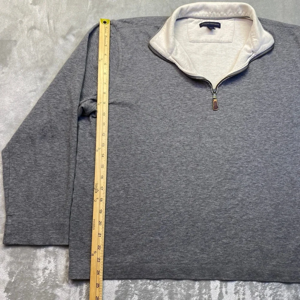 Banana Republic‎ Mens XL Quarter Zip Pullover Sweater Grey Cotton Blend 671276